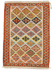  Kelim Afghan Old Style Matot 101X147 Villamatto Tummanpunainen/Oranssi Pieni Matto Carpetvista