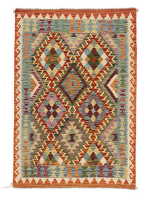  Orientalischer Kelim Afghan Old Stil Teppich 102X152 Braun/Dunkelrot Wolle, Afghanistan Carpetvista