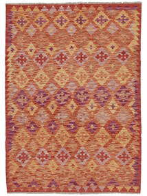  Kelim Afghan Old Stil Teppich 126X176 Braun/Dunkelrot Carpetvista