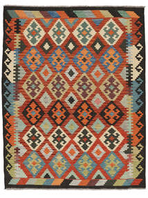 Kelim Afghan Old Style Matot 130X167 Villamatto Musta/Tummanpunainen Pieni Matto Carpetvista