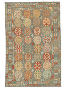 200X303 Tapis Kilim Afghan Old Style D'orient Jaune Foncé/Marron (Laine, Afghanistan) Carpetvista