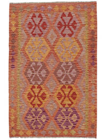 120X183 Tapis D'orient Kilim Afghan Old Style Marron/Rouge Foncé (Laine, Afghanistan) Carpetvista