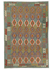  Kilim Afgan Old Style Dywan 200X297 Wełniany Ciemnozielony/Brunatny Carpetvista