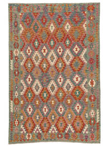 200X303 Tapete Kilim Afegão Old Style Oriental Castanho/Vermelho Escuro (Lã, Afeganistão) Carpetvista