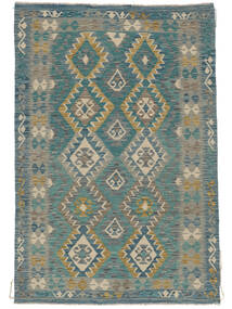 125X184 絨毯 オリエンタル キリム アフガン オールド スタイル ダークグリーン/ダークターコイズ (ウール, アフガニスタン) Carpetvista