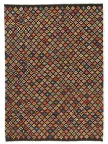 208X291 絨毯 オリエンタル キリム アフガン オールド スタイル ブラック/ダークレッド (ウール, アフガニスタン) Carpetvista