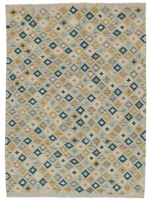  Orientalsk Kelim Afghan Old Style Tæppe 128X176 Mørkegul/Brun Uld, Afghanistan Carpetvista