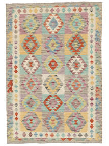  Kilim Afghan Old Style Tappeto 123X179 Di Lana Marrone/Verde Scuro Piccolo Carpetvista