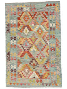  Kilim Afghan Old Style Tappeto 124X191 Di Lana Verde/Arancione Piccolo Carpetvista