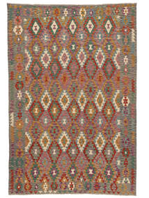 210X306 絨毯 オリエンタル キリム アフガン オールド スタイル 茶色/ダークイエロー (ウール, アフガニスタン) Carpetvista