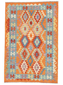 Kilim Afghan Old Style Rug 126X186 Wool Orange/Green Small Carpetvista
