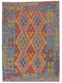 Kelim Afghan Old Style Matot Matto 127X177 Tummanharmaa/Tummanpunainen Villa, Afganistan Carpetvista