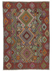  Oriental Kilim Afghan Old Style Rug 209X299 Brown/Black Wool, Afghanistan Carpetvista