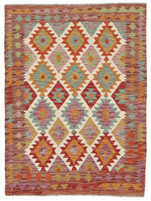  123X166 Kelim Afghan Old Stil Teppich Braun/Dunkelrot Afghanistan Carpetvista