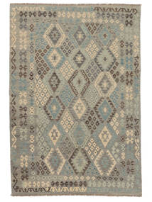 Kelim Afghan Old Stil Teppich 210X301 Dunkelgelb/Orange Wolle, Afghanistan Carpetvista