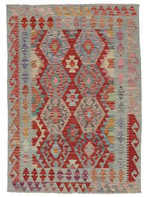 Tapete Kilim Afegão Old Style 126X175 Castanho/Vermelho Escuro (Lã, Afeganistão)