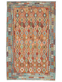 Tapis Kilim Afghan Old Style 306X495 Vert/Orange Grand (Laine, Afghanistan)