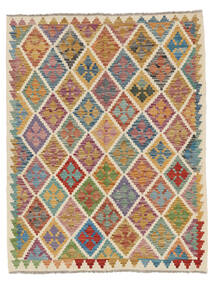  Kilim Afghan Old Style Rug 134X172 Wool Brown/Orange Small Carpetvista
