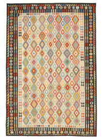  Oriental Kilim Afghan Old Style Rug 403X585 Brown/Black Large Wool, Afghanistan Carpetvista