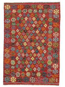  Kelim Afghan Old Style Matot 104X149 Tummanpunainen/Ruskea Carpetvista
