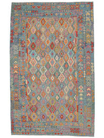306X488 Tapis D'orient Kilim Afghan Old Style Gris Foncé/Vert Grand (Laine, Afghanistan) Carpetvista