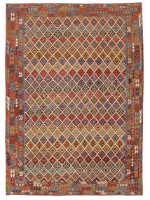  Orientalsk Kelim Afghan Old Style Tæppe 361X502 Brun/Mørkerød Stort Uld, Afghanistan Carpetvista