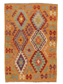  Kilim Afghan Old Style Tappeto 102X151 Di Lana Marrone/Rosso Scuro Piccolo Carpetvista