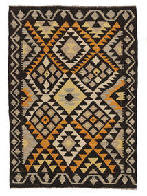 100X141 絨毯 キリム アフガン オールド スタイル オリエンタル ブラック/茶色 (ウール, アフガニスタン) Carpetvista
