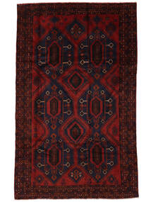 190X305 絨毯 バルーチ オリエンタル ブラック/ダークレッド (ウール, アフガニスタン) Carpetvista