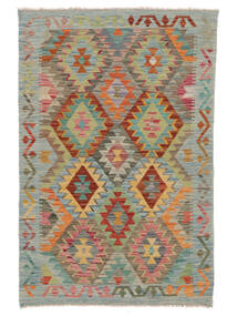 100X152 絨毯 オリエンタル キリム アフガン オールド スタイル グリーン/茶色 (ウール, アフガニスタン) Carpetvista