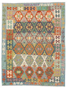 175X230 Tappeto Kilim Afghan Old Style Orientale Verde/Arancione (Lana, Afghanistan) Carpetvista