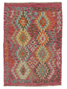 100X140 絨毯 オリエンタル キリム アフガン オールド スタイル ダークレッド/グリーン (ウール, アフガニスタン) Carpetvista
