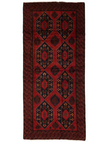 167X378 Dywan Orientalny Beludż Chodnikowy Czarny/Ciemnoczerwony (Wełna, Afganistan) Carpetvista