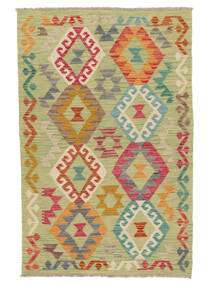  Kilim Afgán Old Style Szőnyeg 100X154 Sötétzöld/Sötét Sárga Carpetvista