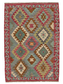 102X145 Kelim Afghan Old Style Tæppe Orientalsk Mørkerød/Grøn (Uld, Afghanistan) Carpetvista