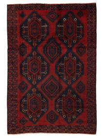 193X280 絨毯 オリエンタル バルーチ ブラック/ダークレッド (ウール, アフガニスタン) Carpetvista