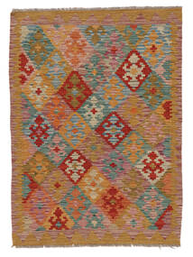 Kelim Afghan Old Style Teppe 101X143 Brun/Mørk Rød Ull, Afghanistan Carpetvista