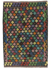 105X153 Kelim Afghan Old Style Matot Matto Itämainen Musta/Tummanpunainen (Villa, Afganistan) Carpetvista