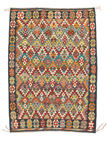 Kelim Afghan Old Style Tæppe 170X240 Brun/Sort Uld, Afghanistan Carpetvista