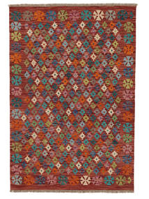 102X151 Kelim Afghan Old Style Tæppe Orientalsk Mørkerød/Brun (Uld, Afghanistan) Carpetvista