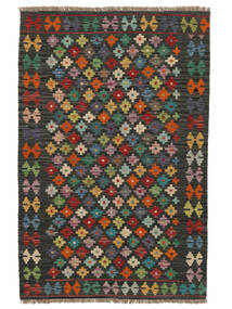 103X156 Alfombra Oriental Kilim Afghan Old Style Negro/Rojo Oscuro (Lana, Afganistán) Carpetvista