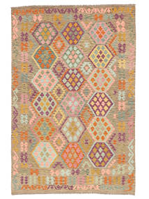 197X296 絨毯 オリエンタル キリム アフガン オールド スタイル 茶色/ダークレッド (ウール, アフガニスタン) Carpetvista
