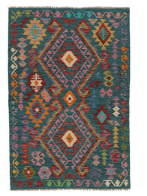 107X162 Kelim Afghan Old Stil Teppich Orientalischer Schwarz/Dunkelrot (Wolle, Afghanistan) Carpetvista