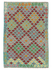 絨毯 キリム アフガン オールド スタイル 101X149 グリーン/茶色 (ウール, アフガニスタン)