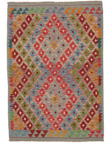  Kelim Afghan Old Style Matot 102X147 Ruskea/Tummanpunainen Carpetvista