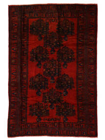 195X282 絨毯 バルーチ オリエンタル ブラック/ダークレッド (ウール, アフガニスタン) Carpetvista