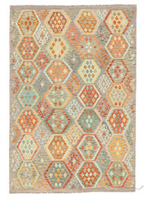  Oosters Kelim Afghan Old Style Vloerkleed 205X298 Oranje/Geel Wol, Afghanistan Carpetvista