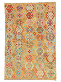  Kilim Afghan Old Style Rug 202X299 Wool Orange/Green Carpetvista