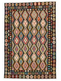 205X302 絨毯 オリエンタル キリム アフガン オールド スタイル ブラック/茶色 (ウール, アフガニスタン) Carpetvista