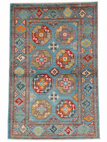  100X154 Kazak Fine Teppich Braun/Dunkeltürkis Afghanistan Carpetvista